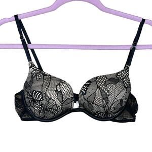 Victoria's Secret Very Sexy Pushup Bra Black Lace Size 34C